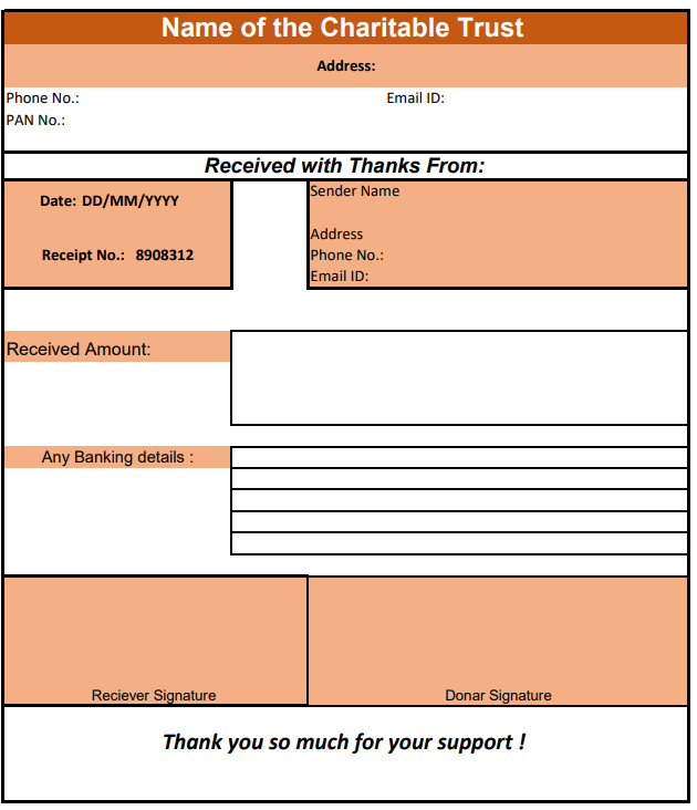 Donation Receipt Format Free Download