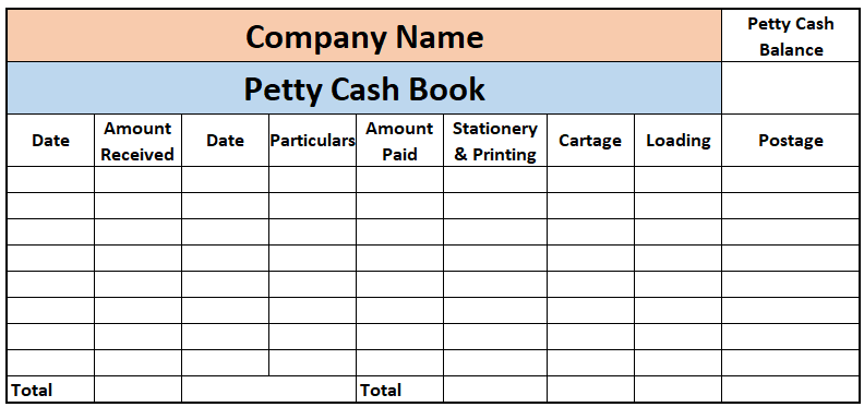 Sample of Petty Cash Book Format
