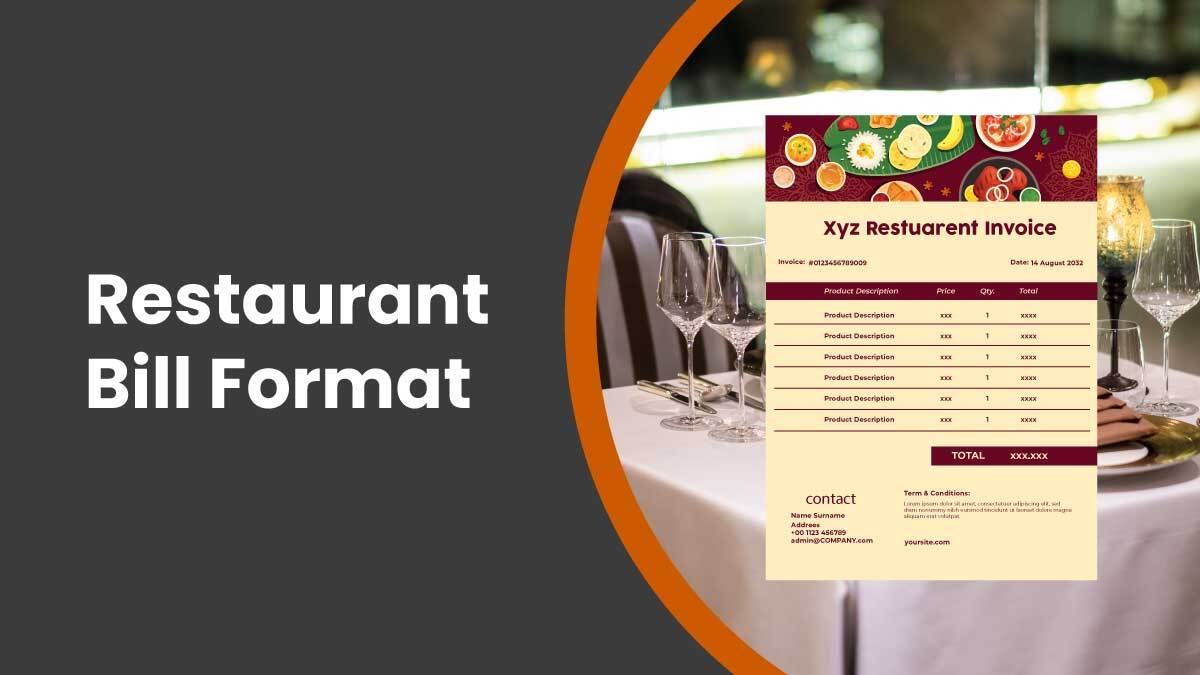 Restaurant Bill Format | Food Bill Format Free Download