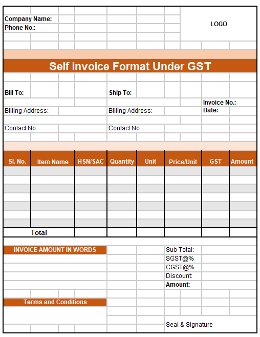 sample of rcm invoice format