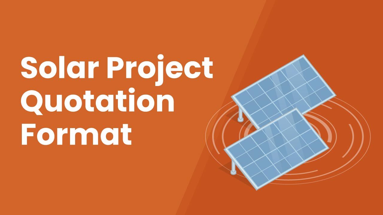 Solar Quotation Format Free Format for Solar Quotation