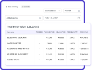Retail inventory dashboard showing real-time stock levels and low-stock alerts