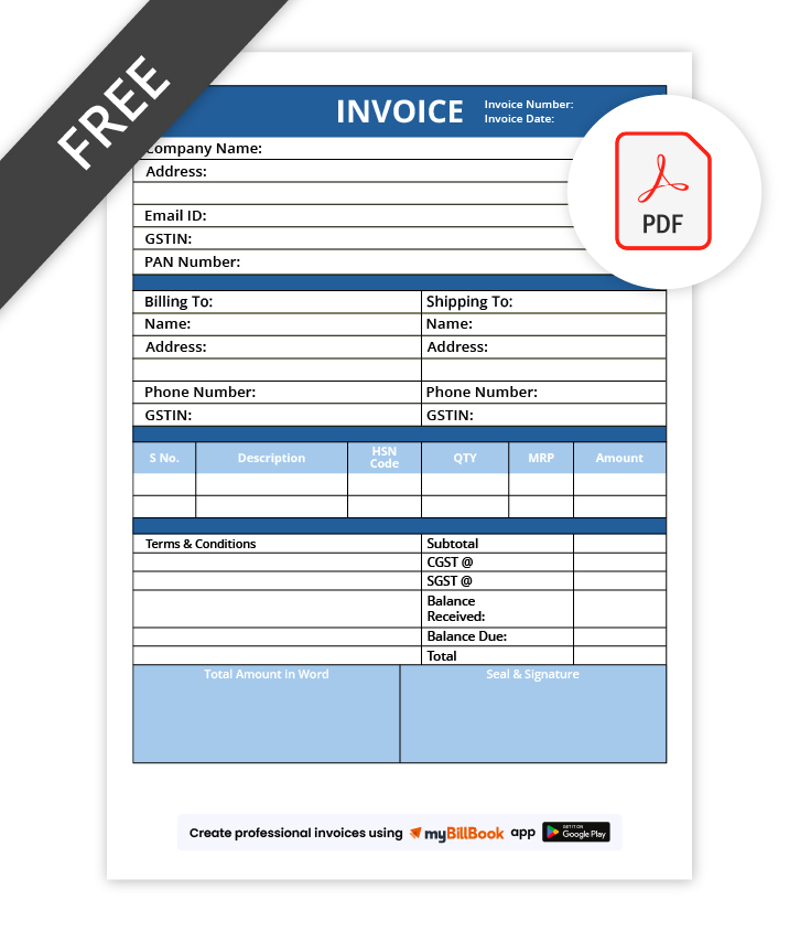 Invoice Format In PDF