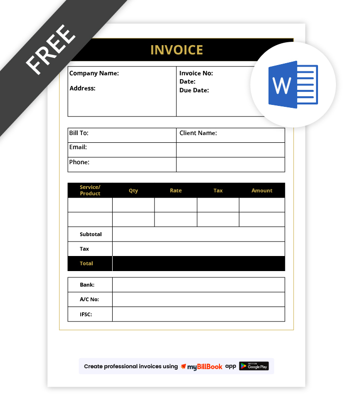 Premium Invoice Format In Word
