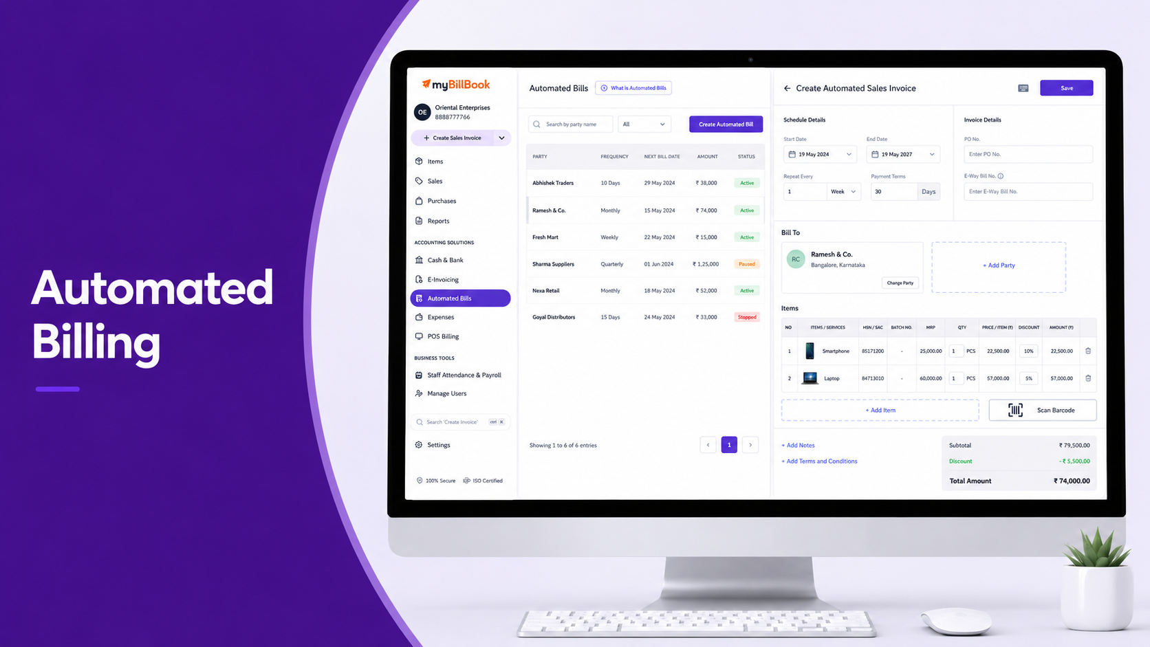 Automated Bills | Create Regular Sales Invoices