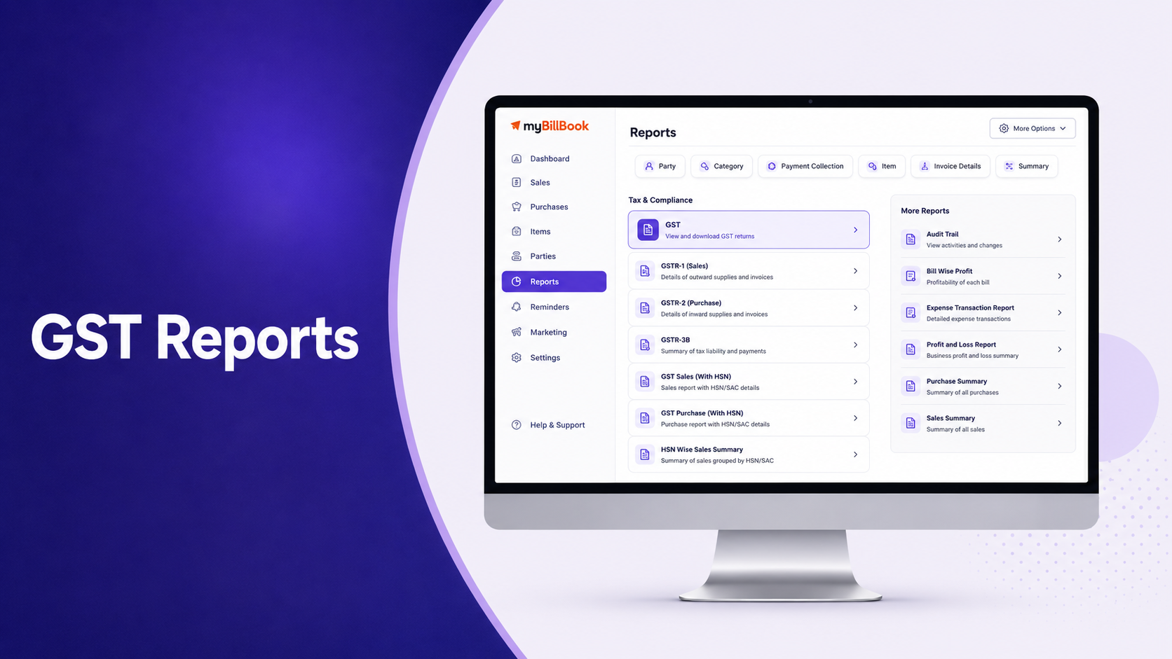 GST Reports | GSTR, HSN, TDS & TCS Reports