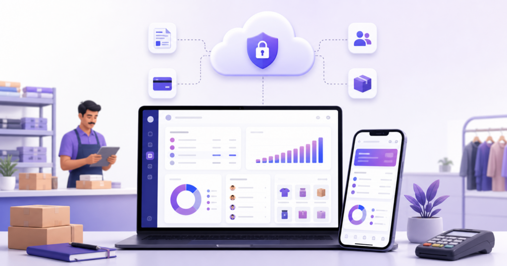 Cloud billing software dashboard for small businesses