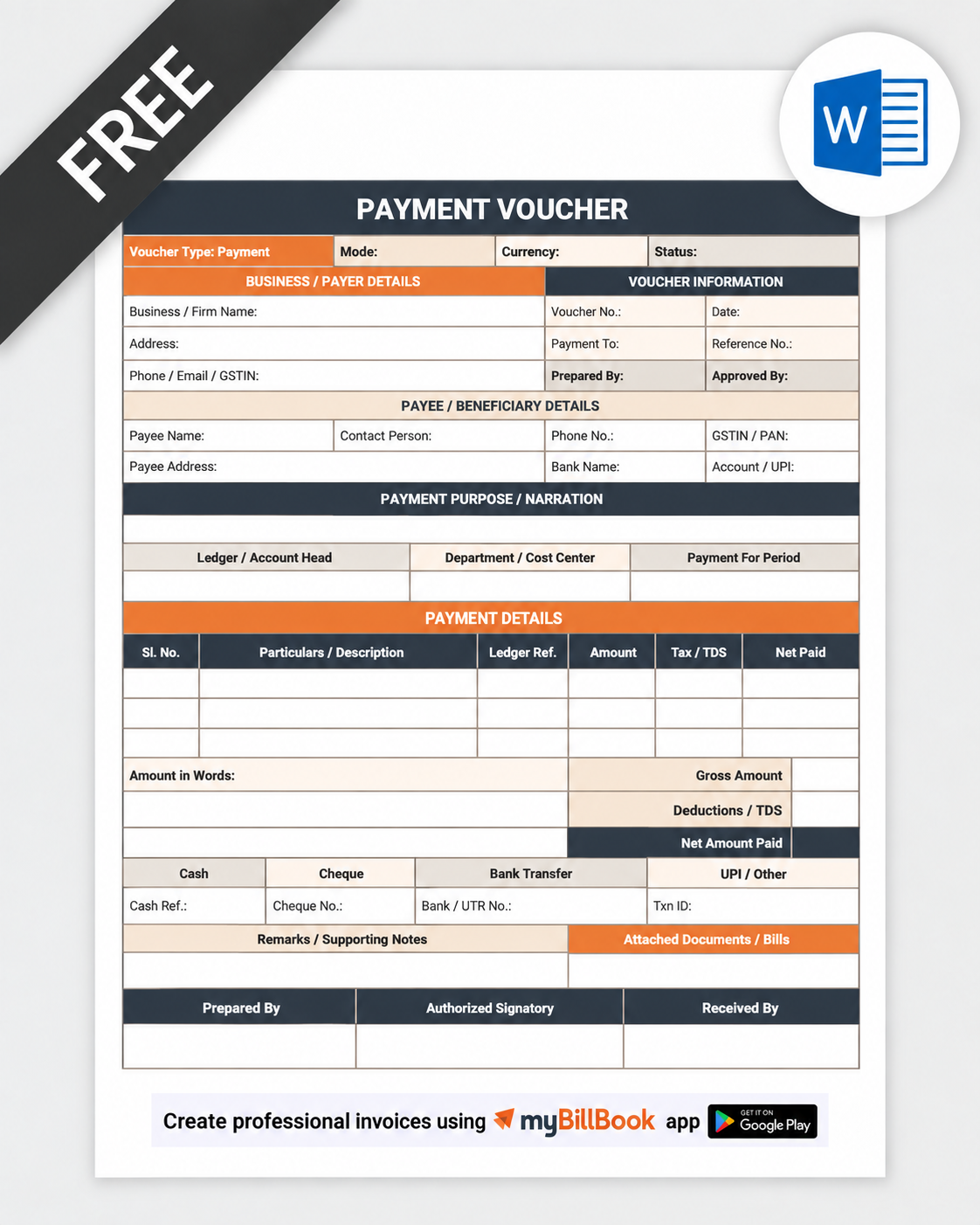 Payment Voucher Format Word
