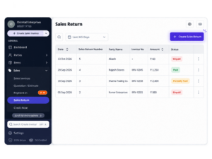 Sales Return Feature myBillBook