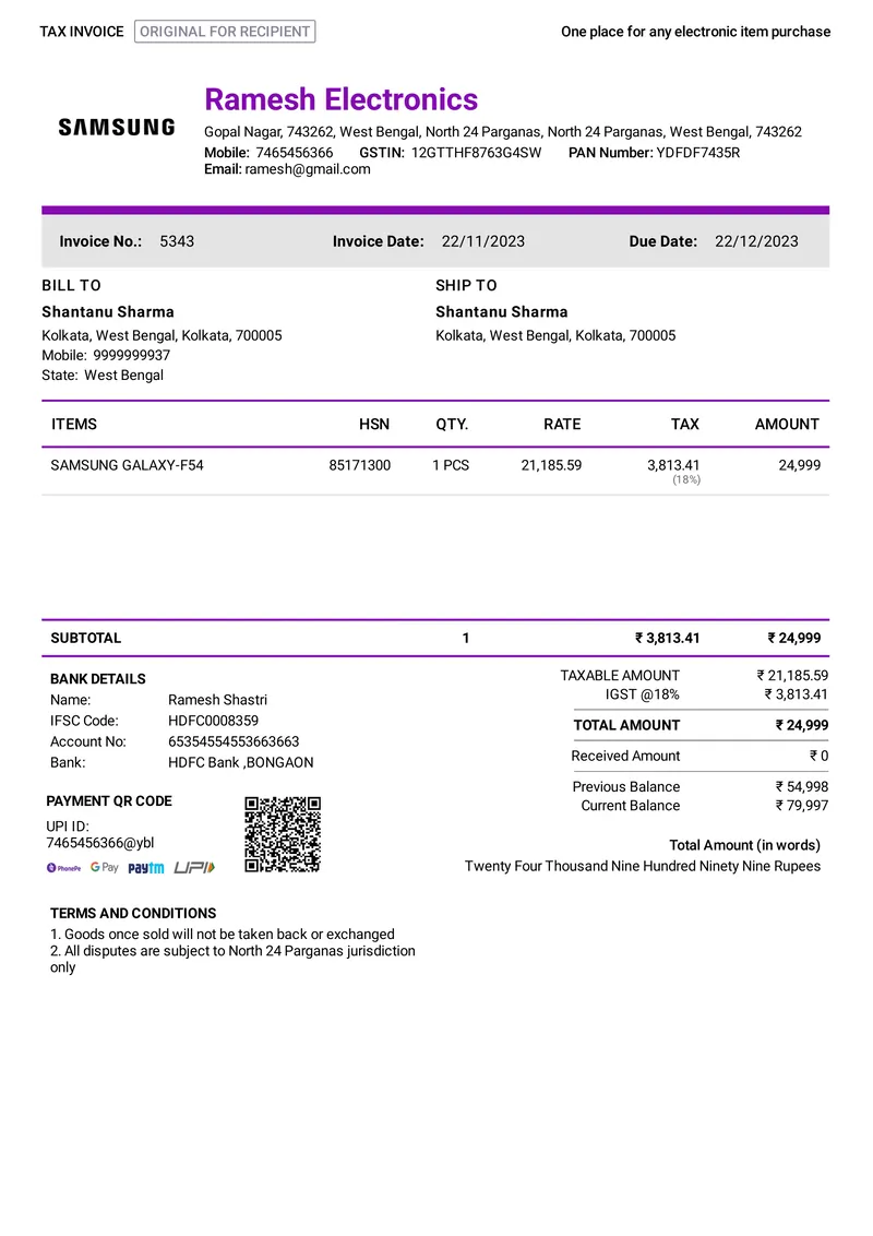 Stylish invoice theme for small businesses